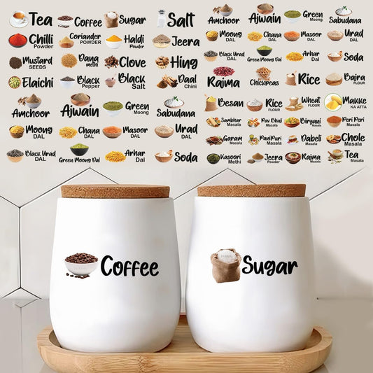 3D Kitchen Label Sticker (60 Stickers)